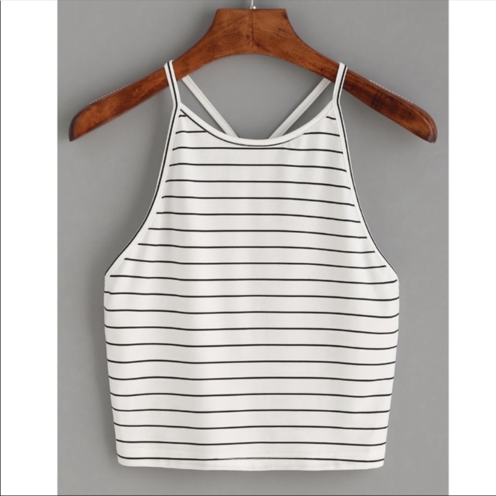 🆕striped crop top 🖤